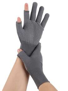 1 Pair Anti-Slip, Cut Resistant, Anti-Scratch, Anti-UV, Durable Fingerless Work Gloves