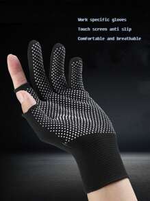 1 Pair Anti-Slip, Cut Resistant, Anti-Scratch, Anti-UV, Durable Fingerless Work Gloves