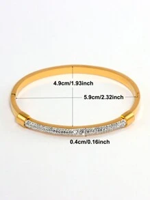 Set de 3 piezas de pulseras chapadas en oro de 18K de acero inoxidable, aptas para uso diario de mujeres, con diseño de flor y uña con circonita cúbica brillante, de estilo popular europeo y americano, para uso casual, fiestas, días festivos, cumpleaños, novia, San Valentín, regalo de joyería de muñeca para mujeres