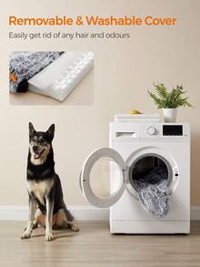 Feandrea Dog Bed, Pet Bed, 106 X 80 X 23 Cm, XL Sofa For Medium And Large Dogs, With Washable And Removable Cover, Ombré Grey PGW233G01 - 淺灰色 - 查看 6