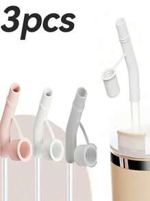 1 pieza/3 piezas Tapas de extensión de pajita de silicona para tumblers de 30 y 40 onzas, tapas superiores de pajita de silicona de 10 mm, cubiertas de pajita reutilizables, tapas antipolvo para pajitas, tapas simples para la punta de la pajita, accesorios para tazas