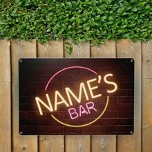 Customizable Neon Effect Metal Sign - Personalize With Your Name Or Text, Vintage Style Home Decor Plaque, 8x12 Inches,Multi-Functional, Ornamental,Reusable,Exquisite,Stylish,High-Quality,Colorful,Modern,Custom,Personalized,Unique,Summer Holiday