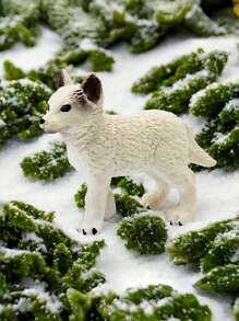 1pc Resin Arctic Wolf Figurine, Creative Desktop Craft, Wildlife Wolf Model, Static Desk Ornament, Perfect For Christmas Decor, Home & Kitchen Decor, No Power Required