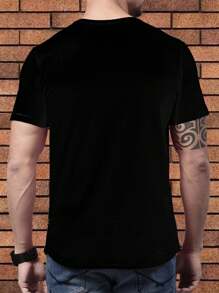 Bold And Colorful Men's T-Man Shirts With Empowering Statements And Fierce Floral Designs - Black - View 2