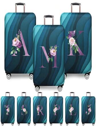 行李箱罩 行李箱罩 防尘罩 18-32 英寸保护套 防刮 全身印花旅行行李箱 可水洗保护套 弹力旅行配件 行李用品 时尚紫色花朵系列 学校包 学校配件 学校用品