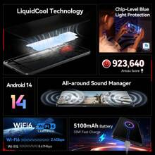 CUBOT MAX 5 5G Smartphone, Dimensity 8200 4nm 3.1GHz, 6.95-inch 144Hz Large Screen, Gaming Phone, 24GB RAM(12GB+12GB), 256GB ROM