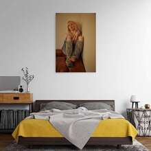 Carly Poster Rae Jepsen Singer Album Cover Vintage Music Poster Framed Canvas Poster Built In Wooden Frame Home Bedroom Garage Art Deco - Multicolor - View 4