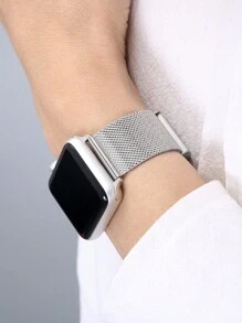 1 pieza Banda de reloj de acero inoxidable estilo Milán, compatible con Apple Watch 38mm/40mm/41mm/42mm/44mm/45mm/46mm/49mm, se ajusta a Ultra/Series 11/10/9/8/7/6/5/4/3/2/1SE, correa unisex brillante para smartwatch de negocios, pulsera de repuesto con cierre magnético elegante, regalo elegante para cumpleaños, Navidad - 42/44/45(M) - Ver 13