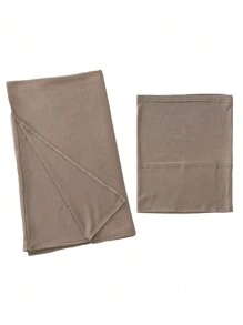 Set de 2 piezas: Conjunto de hiyab y gorro interior a juego de jersey, unicolor, tela de modal suave y transpirable, 1 pieza de gorro hiyab tubular simple + 1 pieza de pañuelo hiyab de modal ligero, adecuado para cobertura conservadora diaria, playa, vacaciones - caqui claro - Ver 2
