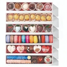 10/20/50 Pcs 12* 2.2 * 2Inch Elegant Clear Bakery Boxes Chocolate Boxes Truffle Boxes White With Full Window Drawer Boxes Pretzel Boxes Wedding Favors Party Boxes - 30*5.7*5cm/12*2.2*2inch - View 8