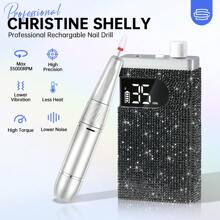 CHRISTINE SHELLY Rechargeable 35000RPM Nail Drill Sparkling Portable Professional Electric Nail File For Acrylic/Gel Nails Professional Nail Tools For Manicure Pedicure - 黑色 - 查看 2