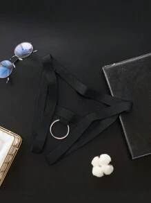 Men's Sexy Briefs, Backless Underwear With Thin Straps, Men's Bikini Underwear, O-Ring Men's Thong Lingerie - Black - View 2