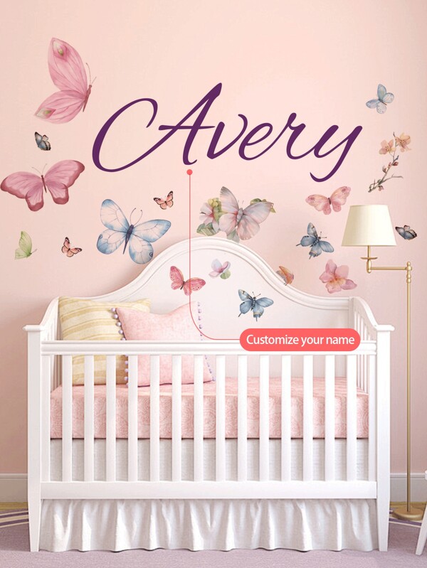 1 Piece/3 Pieces 11.81 * 47.24 Inch Customized Cartoon Wall Stickers, Text Customized Wall Stickers, Colorful Butterflies, Self-Adhesive Paintings For Living Room, Bedroom, Study, Dining Room, Home Decoration, PVC Removable, Valentine's Day, Valentine's Day Decor Gifts Birthday Graduation,Multi-Functional, ,Anti-Mold,Ornamental,Reusable,Exquisite,Stylish,High-Quality,Adorable,Modern,Custom,Unique,Personalized,Ideal Gifts For Him,Ideal Gifts For Her,Her,Boyfriend,Girlfriend,Dad,Mom,Family,Friends,Son,Daughter,Kids,For Anniversaries,For Birthdays,For Housewarming,For Graduation,Kitchen,Dining Room,Bedroom,Office,Living Room,Home,Garden,Tea Room