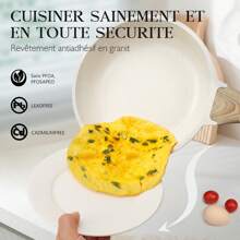 GiPP GiPP Lot de 10 casseroles et poêles à induction, en granit avec revêtement anti-adhésif (poêles de 20/24/28 cm, casseroles de 16/24 cm, avec spatule et cuillère), pour tous types de cuisinières
