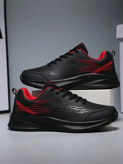 Men's Lace-Up Low-Top Casual Sneakers, Fashionable Versatile Athleisure Sports Shoes For All Seasons