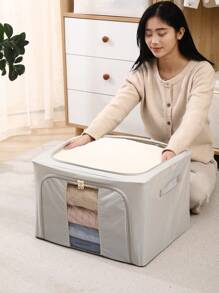 1 Stück faltbare Kleidungsaufbewahrungsbox aus Oxford Gewebe, große Kapazität staubdichte Bettdecken Organizer, Schrank Aufbewahrungsbox, antibakteriell feuchtigkeitsbeständiger Reißverschluss Kleiderorganizer, Stoffhose Sortier Aufbewahrungsbox Schlafzimmer, Organizer, Haushaltslagerung, weiße T-Shirts Damen, schwarze Hosen Damen, Damen Winterkleidung, Kleid