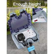 5-25M 2 Gang Outdoor Socket 13Amp With Extension Lead Switched Sockets Garden Power Socket External Mains Outlets Wall Plug Socket Box - 10M - View 6