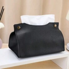 Minimalistische bogenförmige Taschentuchbox aus PU-Leder im skandinavischen Stil, staubdichter Taschentuchhalter für Schreibtisch und Auto