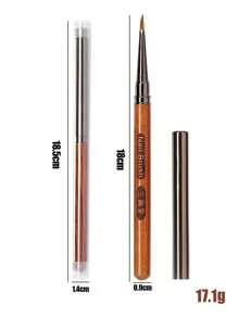 klimonla 1 支美甲笔，檀香杆带盖，三角笔，彩色绘图笔，蝴蝶绘图笔，花瓣和叶子浮雕笔，美甲工具 - 棕色 - 查看 7