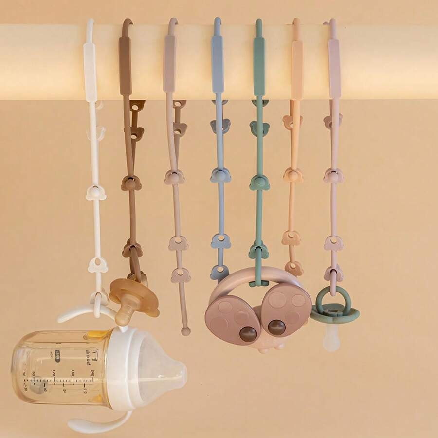 1 件玩具安全带软硅胶出牙链可调节婴儿奶嘴固定器假奶嘴夹婴儿车婴儿配件