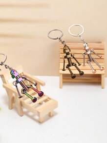 1PC Men Screw Robot Charm Keychain Skull Skeleton, Casual Metal Robot Key Chain, Cyberpunk Keychain, Personalized Car Key Ring, Backbag Pendant Accessories Gift, Necklace Pendant - Multicolor - View 6