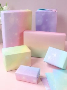 4 pièces/rouleau Papier cadeau arc-en-ciel, papier cadeau arc-en-ciel pour mariage, anniversaire et décoration de fête, fournitures de fête d'anniversaire et de mariage, fournitures de bouquet de fleurs, emballage cadeau, convient pour l'emballage floral DIY, anniversaires, remises de diplômes, Saint-Valentin