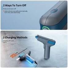 Pistola de pegamento caliente con motor Tilswall W102 de 4 V, precalentamiento rápido de 15 s, luz LED, recargable tipo C, tiempo de ejecución de 40-60 min