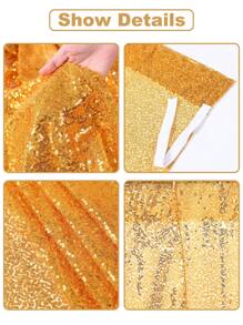 1 tấm vải phông nền tiệc bằng polyester đính kim sa, phụ kiện trang trí tiệc sinh nhật, phông nền ngang, rèm tái sử dụng cho trang trí nhà cửa, Halloween, Giáng sinh, quà tặng bất ngờ Giáng sinh, phù hợp với khung vòm kim loại và bóng bay Giáng sinh, trang trí phông nền hoàn hảo, cũng thích hợp cho sử dụng hàng ngày, vải phông nền lấp lánh không bao giờ lỗi mốt. - Vàng - Xem 7