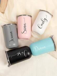 Personalized Stainless, Coffee Cup, Bridesmaid Proposal Gift, Wine Tumbler With Lid, Stainless Steel Bottle, Bridesmaid Gift, Custom Personalized Name Tumbler , Girl's Trip Tumbler, Stainless Steel Cup,Chic Design - Multicolor - View 2