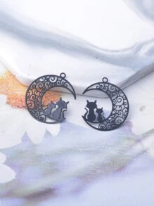 10pcs Brass Filigree Feather Leaf Charms Golden HAESH SHELI Pendant Round Connector Diy Jewelry Findings