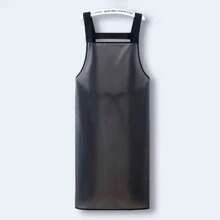 1 pezzo Grembiule da cucina impermeabile in PVC resistente agli oli, grembiule nero trasparente anti-sporco per la pulizia