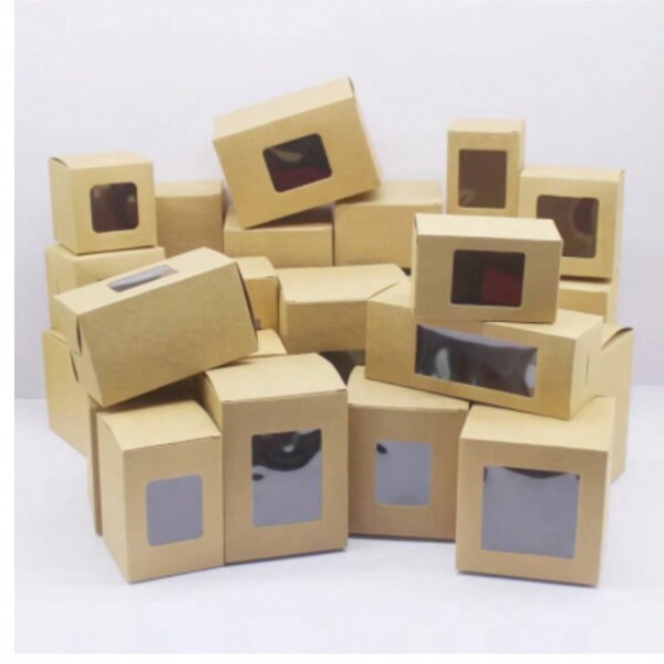 10 pièces de boîtes cadeaux en papier blanc/kraft de tailles multiples 5/6/7/8/9cm, boîte à bonbons de mariage