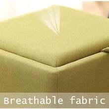 Ottomans Foot Stool With Storage,Square Foot Rest Stool Seat,Upholstered Soft Footrest Stool,Solid Wood Feet Sofa Coffee Table Footstool (Green) - Dark Grey - View 3