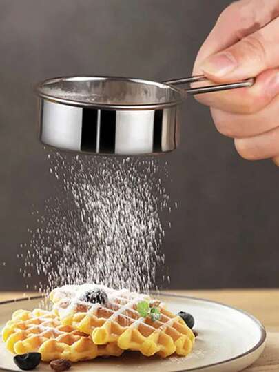 1 pieza de acero inoxidable Tamiz de harina Polvo azúcar criba vibradora para casa usar , mini tamaño
