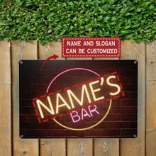 Customizable Neon Effect Metal Sign - Personalize With Your Name Or Text, Vintage Style Home Decor Plaque, 8x12 Inches,Multi-Functional, Ornamental,Reusable,Exquisite,Stylish,High-Quality,Colorful,Modern,Custom,Personalized,Unique,Summer Holiday