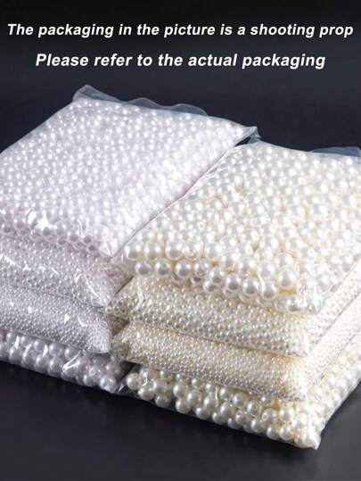 3-20mm Beige ABS Acrylic Spacer Beads Loose Faux Pearl Beads For Making Jewelry Bracelet Necklace DIY Craft Needlework, Decoration And Vase Filling