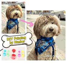 HuaCan 1 pieza Personalizable Pintura por números con foto de mascota de HuaCan. Pintura acrílica sin marco con 24 colores, ornamental, exquisita, de estilo único. Regalo ideal para él, ella, novio, novia, familia, amigos, para aniversarios, el Día de la Madre, cumpleaños, para sala de estar o dormitorio