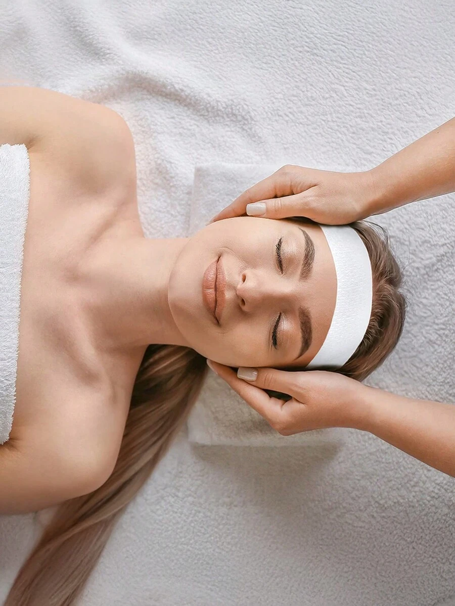 HMQ beauty 10条一次性SPA面部护理头带 白色 美容师头带 无纺布柔软护肤美容院用品 - 彩色 - 查看 1