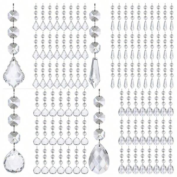 Juego de 12 piezas/24 piezas/36 piezas de adornos para árbol, adornos colgantes de cristal acrílico transparente para árbol, decoración del hogar, fiesta de cumpleaños, Año Nuevo, fiesta de bodas, suministros de decoración a granel, decoración del hogar, decoración de habitaciones, decoración de paredes