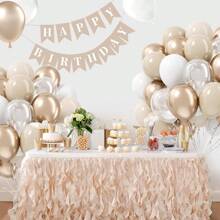 40 个/包 10 英寸金属香槟金、复古沙白、哑光白和透明圆球，配 1 条银色丝带，适用于情人节表白、生日装饰、婚礼装饰、房间装饰、单身派对等。 - 彩色 - 查看 5