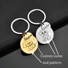 1 件经典个性化定制不锈钢可爱宠物吊坠，可用作钥匙扣、宠物身份标签、最佳朋友节日周年纪念礼物、礼盒包装 - 多 - 查看 6