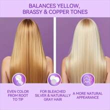 EELHOE 100ml Purple Shampoo, With Collagen & Coconut Oil Essence, Yellow & Brass Remover, Moisturizing And Strengthening For Colored Hair, Suitable For All Hair Types, Unisex Adult, Perfect Gift For Blonde, Silver And Dyed Hair, Holidays, Girlfriend, Wife, Mother - Purple - View 2