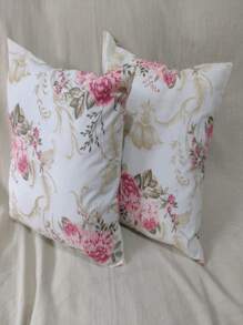 Kit 2 Printed Cushion Covers With Zipper 100% Cotton 45cm X 45cm - 45*45 - 查看 6