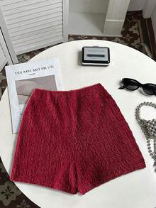 Europejskie i amerykańskie spodenki z wysokim stanem i obcisłym, dopasowanym pluszem, dzianinowe, luźne, sportowe spodenki do jogi