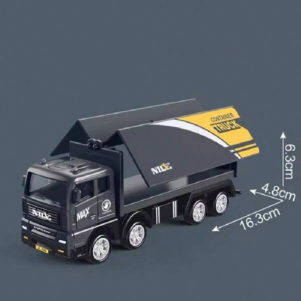 1pc Children's Game Container Truck Realistic Transportation Truck Toy Cargo Truck Inertial Car Model Puzzle Educational Gift,Back To School