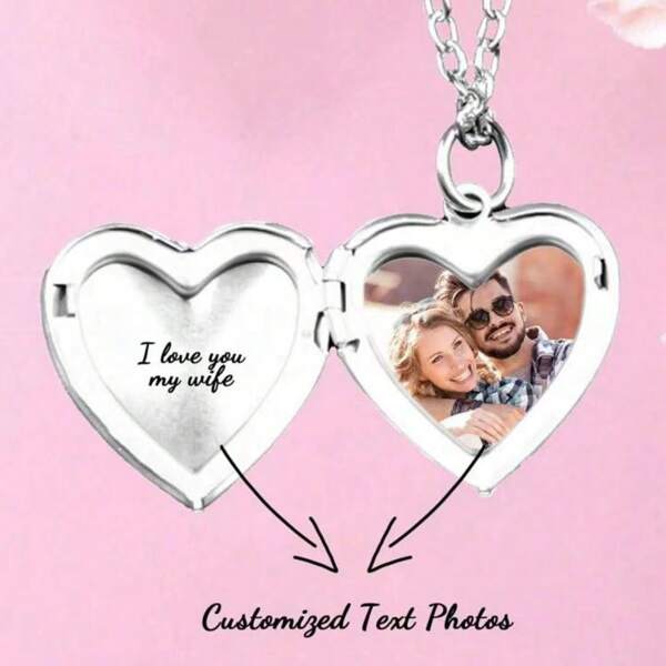 1 Custom Love Family Photo Pendant Necklace, Personalized Photo Pendant Necklace, Mother's Day/Father's Day/Valentine's Day Gift, Surprise Gift For Partners, Family, Friends, Lovers