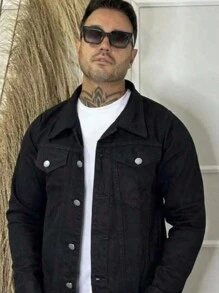 Men's Twill Jacket - Black - View 2