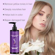 EELHOE 100ml Purple Shampoo, With Collagen & Coconut Oil Essence, Yellow & Brass Remover, Moisturizing And Strengthening For Colored Hair, Suitable For All Hair Types, Unisex Adult, Perfect Gift For Blonde, Silver And Dyed Hair, Holidays, Girlfriend, Wife, Mother - Purple - View 8