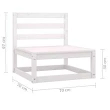 Stylish White Solid Pine Wood 2-Seater Garden Sofa For Outdoor Relaxation - 白色 - 查看 5