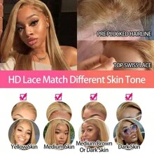 #27 Honey Blonde Wigs Human Hair Long Straight 13x6 HD Lace Frontal Wigs Colored Lace Frontal 13X6 HD Lace Front Human Hair Wigs For Women - S27 - View 6